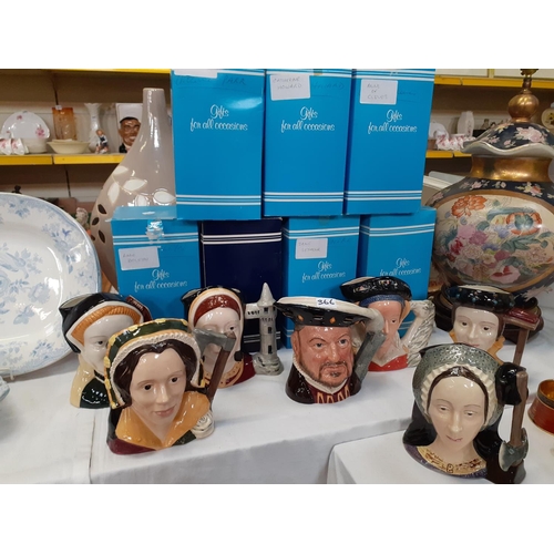 366 - Complete Set with Boxes of Royal Doulton 'Henry VIII and his Six Wives Character Jugs - 'Henry VIII ... 