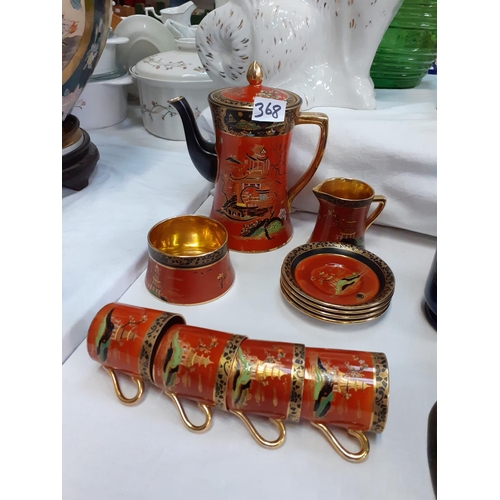 368 - 11 Piece Carlton Ware Oriental Design Coffee Set.