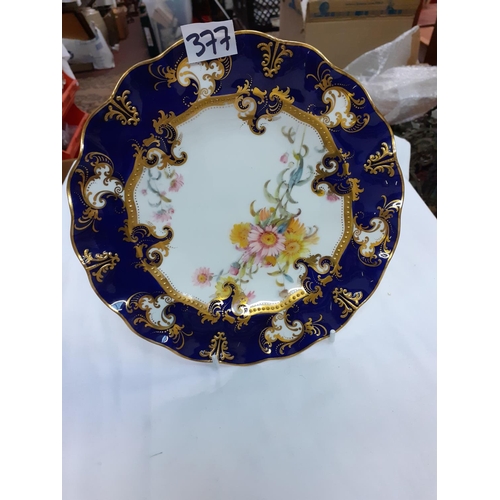 377 - Hand Painted Royal Crown Derby Plate.