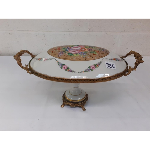 386 - Vintage Limoges Serving Dish on Stemmed Base with Lid.