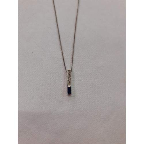 421 - 18ct White Gold Chain with 9ct White Gold Pendant.