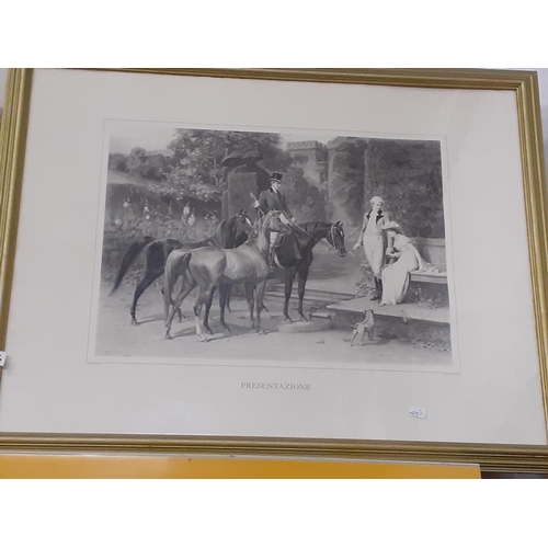 456 - 2 Period Prints of Horses and Riders -