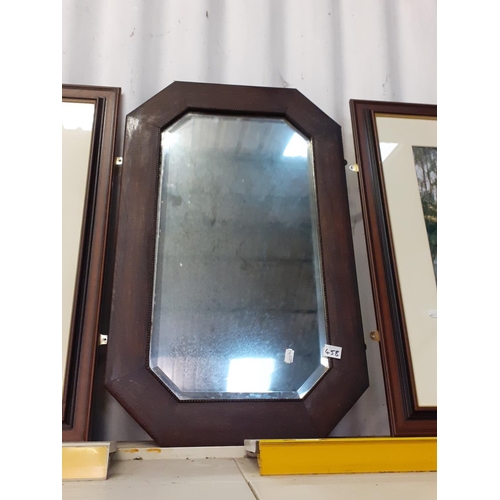 458 - Dark Oak Framed Mirror.