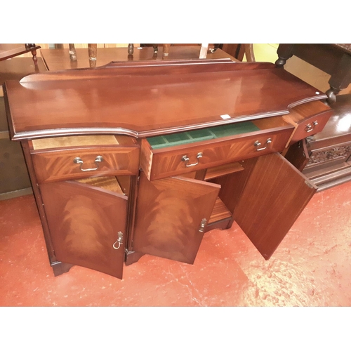 512 - Mahogany 4 Door 3 Drawer Sideboard Staggered Shape Front.