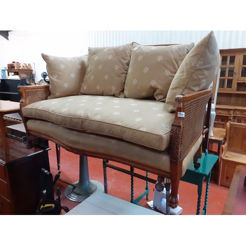 534 - Berger Side & Back 2 Seater Sofa with Feather Cushions.