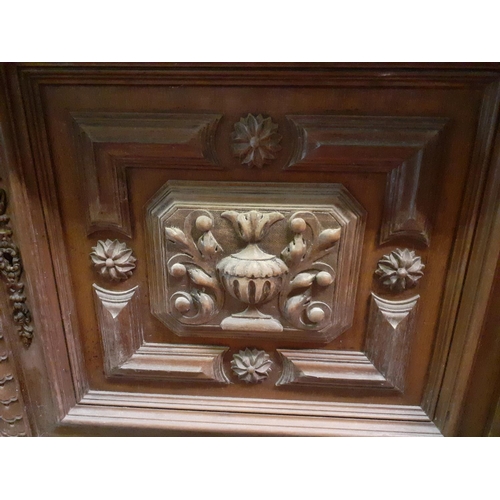 553 - French 19th Century Style Carved Oak Buffet with Two Drawers, Double Cupboard & Undershelf with a So... 