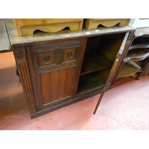 581 - Vintage Oak Two Door Cupboard with Shelf.