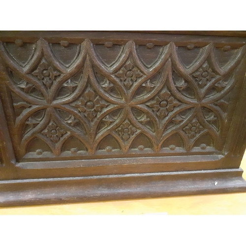 597 - 18th Century Carved Oak Bible or Candle Box.