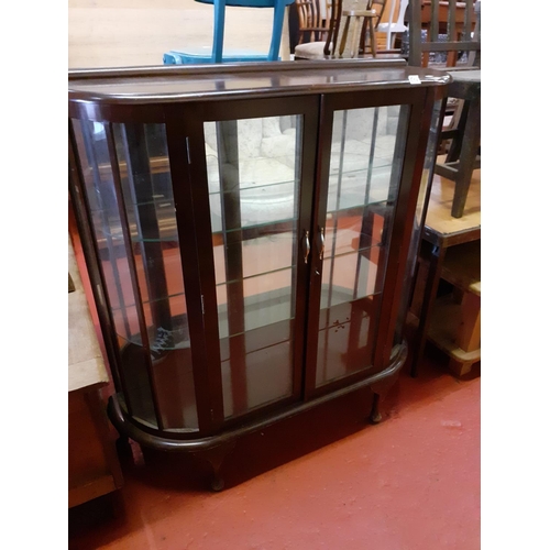 601 - Mahogany D Shaped Glazed Display Cabinet with Glass Shelves.