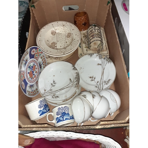 62 - Box of China to Include Oriental Part Tea Set etc.