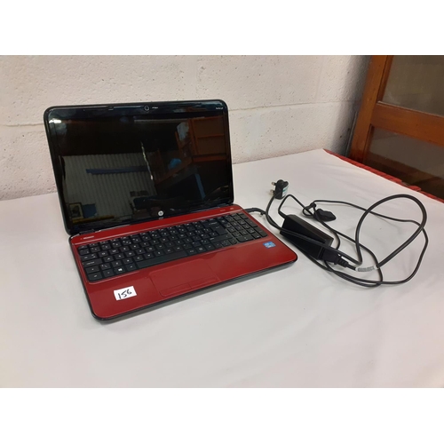 156 - HP Pavillion G6 Laptop in Red with Charger - Working.