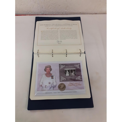 179 - Album of Queen Elizabeth II Sapphire Jubilee Coin First Day Covers.