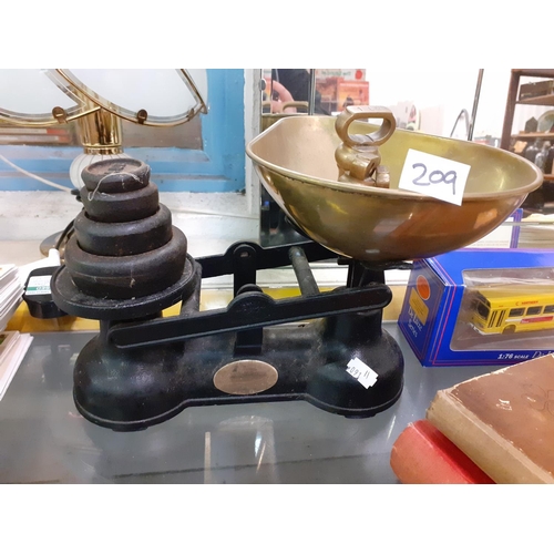 209 - Vintage Brass & Cast Scales & Weights.