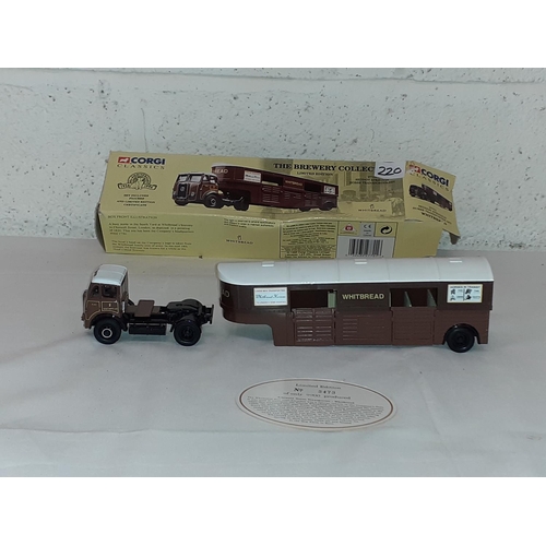 220 - Boxed Corgi Classics Brewery Collection Limited Edition Seddon Atkinson Horse Transporter Set Whitbr... 