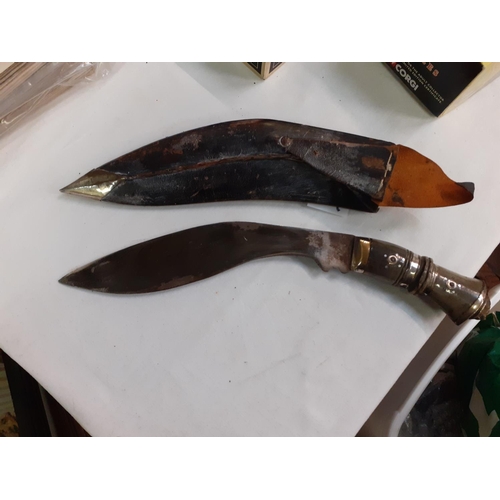 236 - Indian Machette in Leather Sheath.