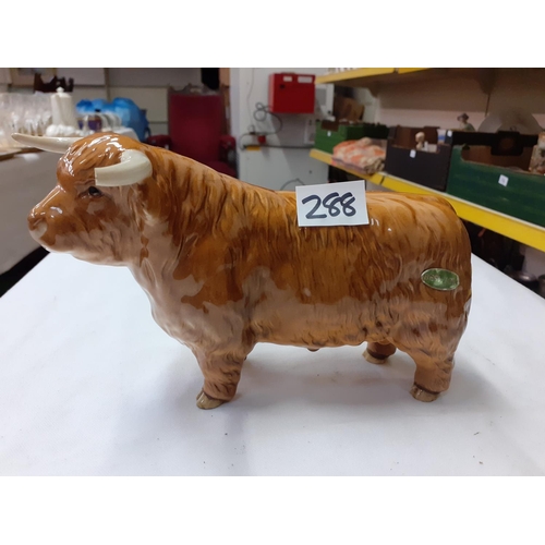 288 - Beswick Highland Bull model 2008 - end of one horn missing.