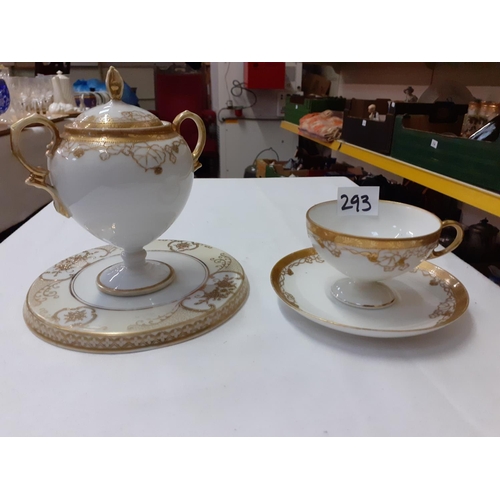 293 - Noritake Teapot Stand, Cabinet Cup, Saucer and Sugar Bowl.