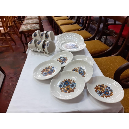 313 - 17 Piece Ridgeways Hand Decorated Part Tea Set.