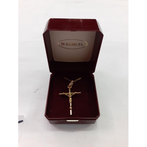 425 - Possibly 9ct Gold Crucifix on Fine Gold Chain.