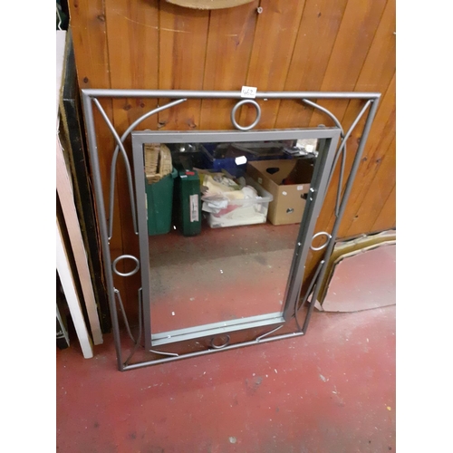 462 - Modern Metal Framed Wall Mirror.