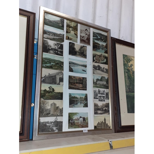 471 - Quantity of Framed Postcards Including Builth Wells, Brecon, Talgarth etc.