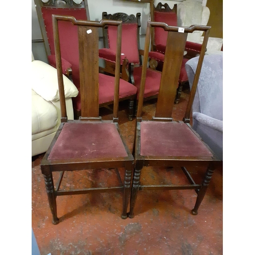 486 - Pair of Mahogany Hall Chairs.