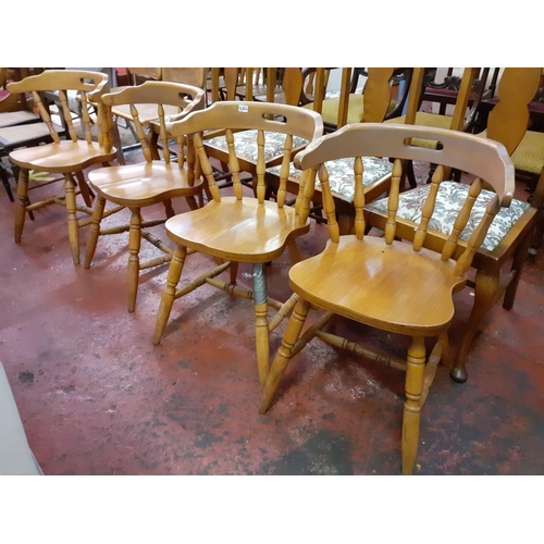 487 - Set of Four Solid Pine Kitchen Chairs.