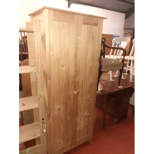 504 - Small Pine Double Wardrobe with Hanging Rail.