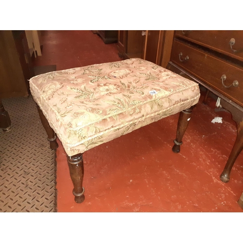 508 - Button, Upholstered Topped Stool on Oak Legs - 65cm x 48cm x 45cm high.