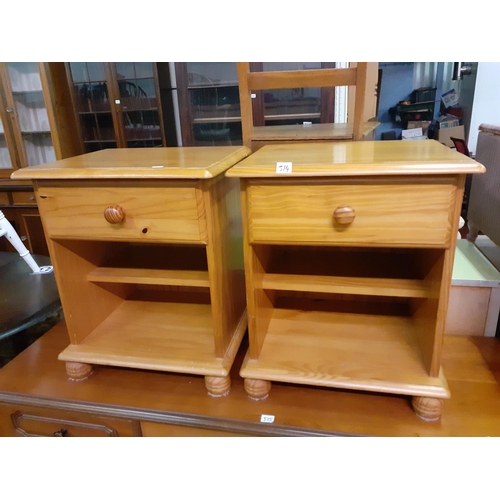 514 - Pair of Solid Pine Single Drawer Bedside Cabinets.