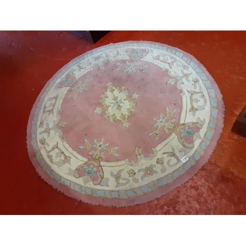 529 - Circular Pink Floral Indian Rug.