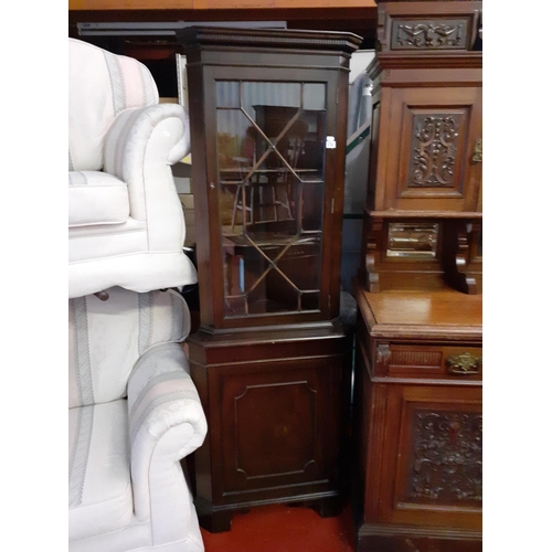 531 - 13 Pane Mahogany Glazed Top Corner Cabinet.