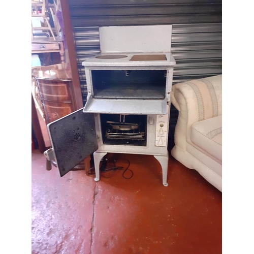 533 - 1930's Magnet GCE Electric Cast Metal Cooker Finished in Mottled Grey Porcelain.