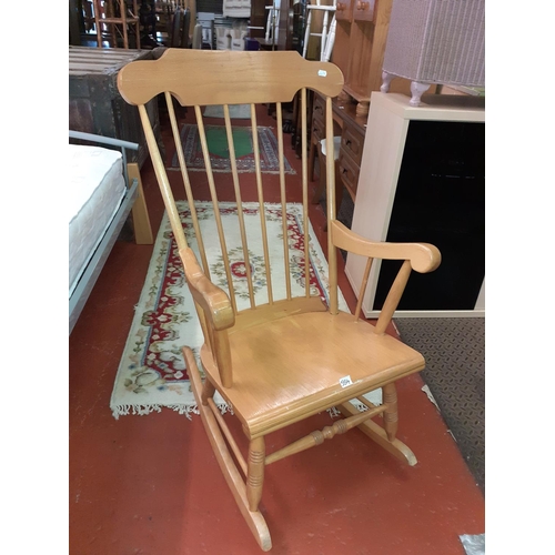 554 - Pine Spindle Back Rocking Chair.