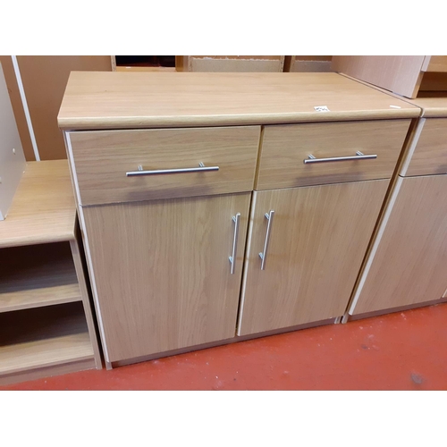 574 - Light Oak Effect Two Drawer, Two Door Sideboard.