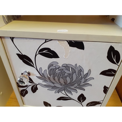 575 - Pair of White Single Door Bedside Cabinets with Decoupage.