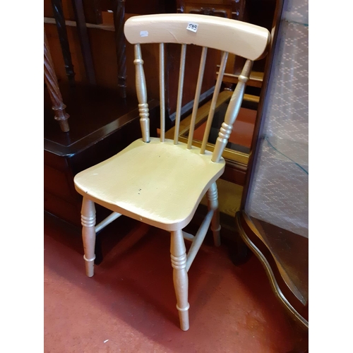 583 - Painted Gold Spindle Back Kitchen Chair.