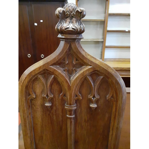 584 - Pair of Mahogany Gothic Revival Hall Chairs.