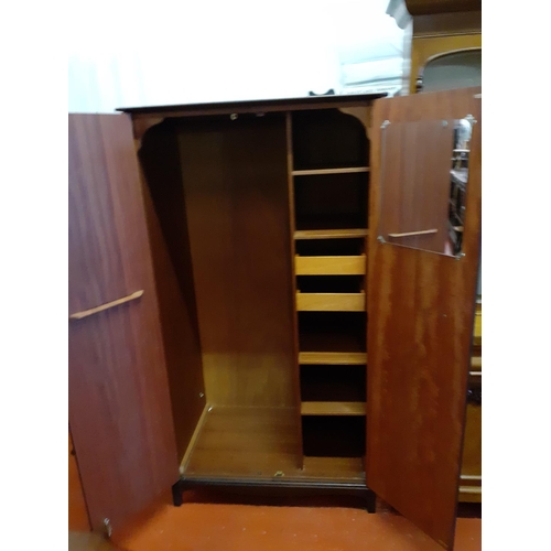 625 - Gents Stag Double Wardrobe with Inner Shelves, Drawers & Mirror.