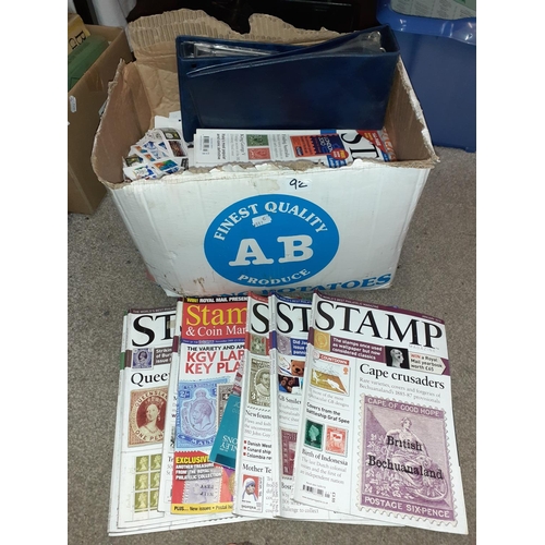 92 - Large Quantity of Stamps & Stamp Collector Magazines - unchecked.