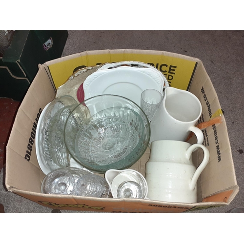 99 - Box of Plates, Glass Ware, Jugs etc.