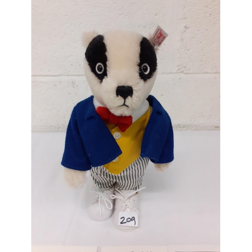 209 - Steiff Rupert Bear & His Three Friends Limited Edition 86/1500 Articulated Bill Badger No.653636 wit... 