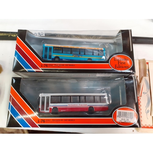 228 - Boxed Exclusive First Editions Plaxton Pointer Dennis Dart Brighton Blue Bus 20607 & Plaxton Pointer... 