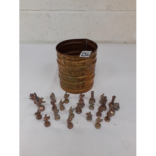 232 - Brass Pot & Quantity of Miniature Figures.