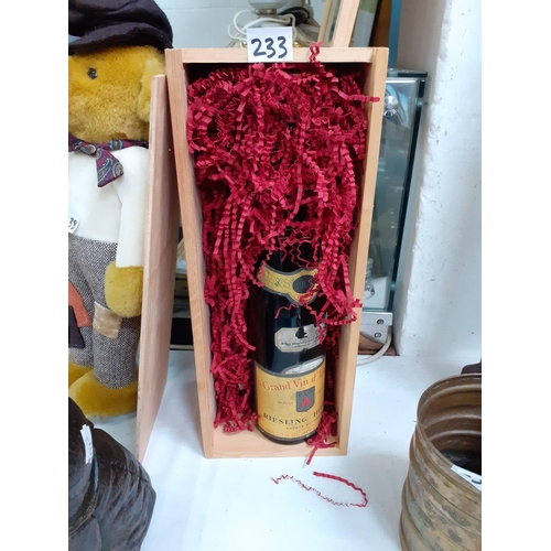 233 - Bottle of 1969 Hugel, Grand Vin D'Alsace Riesling in Wooden Box.