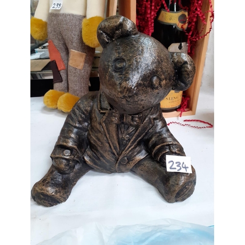 234 - Heavy Sitting Bear Ornament with Bronze Effect Finish.