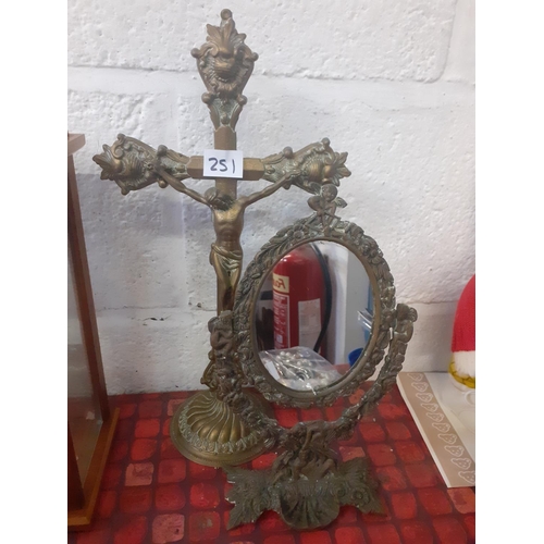 251 - Vintage Brass Crucifix - 15