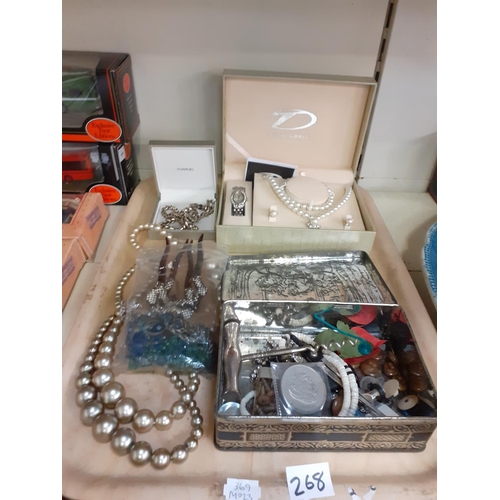 268 - Tray of Costume Jewellery Includes a Boxed 