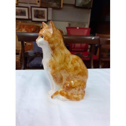 391 - Sitting 'Babbacombe Pottery' Ginger Cat.