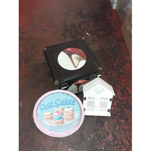 53 - Decorative Storage Box, Cupcake Tray and Egg Holder Birdhouse.